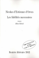 Couverture Les fidélités successives Editions 2012